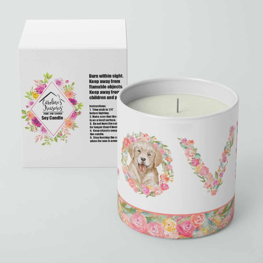 Golden Retriever Style 2 Love 10 oz Decorative Soy Candle
