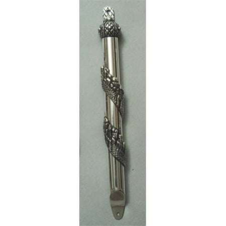 Judaica Kingdom DJ-DBMZ-102-2 Sterling Silver Mezuzahs - Jerusalem Spirali Mezuzah Medium 10cm-3. 9inches Add