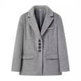 thumbnail image 1 of Manteaux Roses à Col Rabattu pour Femmes, Manteau Élégant à Manches Longues, Automne Hiver, Blazer Chaud Décontracté avec Poches, 1 of 5