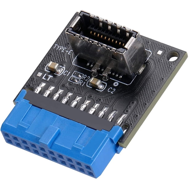 Placa base de computadora Usb 3.0 Frontal de 19 pines a 3.1 Tipo-C Cabecera del panel frontal Adaptador tipo E Tarjeta de expansión de 20 a 19 pines Namotu CZDZ-HQ20-2
