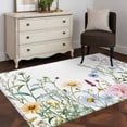 thumbnail image 3 of Farms Wildflowers 3x5 Area Rugs for Living Room, Herbs Countryside Watercolor Floral Leaf Non Slip Floor Mat Washable Low-Profile Indoor Carpet for Bedroom, Dining Room, Bathroom, 3 of 9