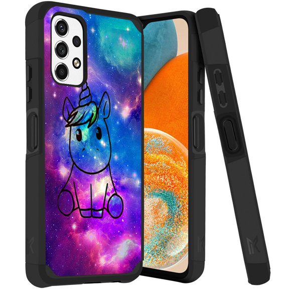 ANJ  Rugged Dual Layered Shockproof Slim Hybrid Case   Tempered Glass Cover Compatible with Samsung Galaxy A23 5G - Dream Galaxy Unicorn