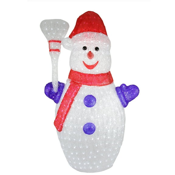 Lighted Commercial Grade Snowman Outdoor Christmas Decoration - 4' - White Lights