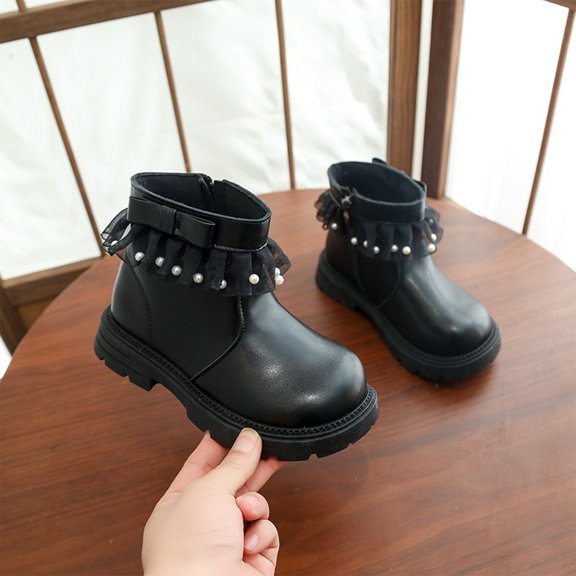Girls' Boots Side Zipper Outdoor Boots Girls' Ankle Short Boots Fashion