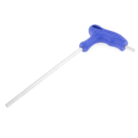 Bit Key Escutcheon Unique Bargains Blue Hard Plastic Nonslip Handle T Shape 5mm Bit Tip Hex Key Wrench ()