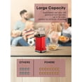 thumbnail image 6 of FOHERE Retro Hot Air Popcorn Maker, 1400W Fat-Free Popcorn Machine, Red, 6 of 7