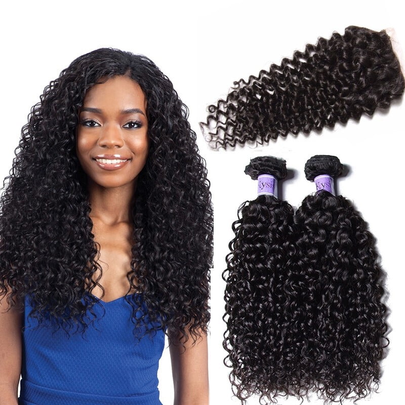 Unice Hair Kysiss Peruvian Kinky Curly Hair Weave 4 Bundles With