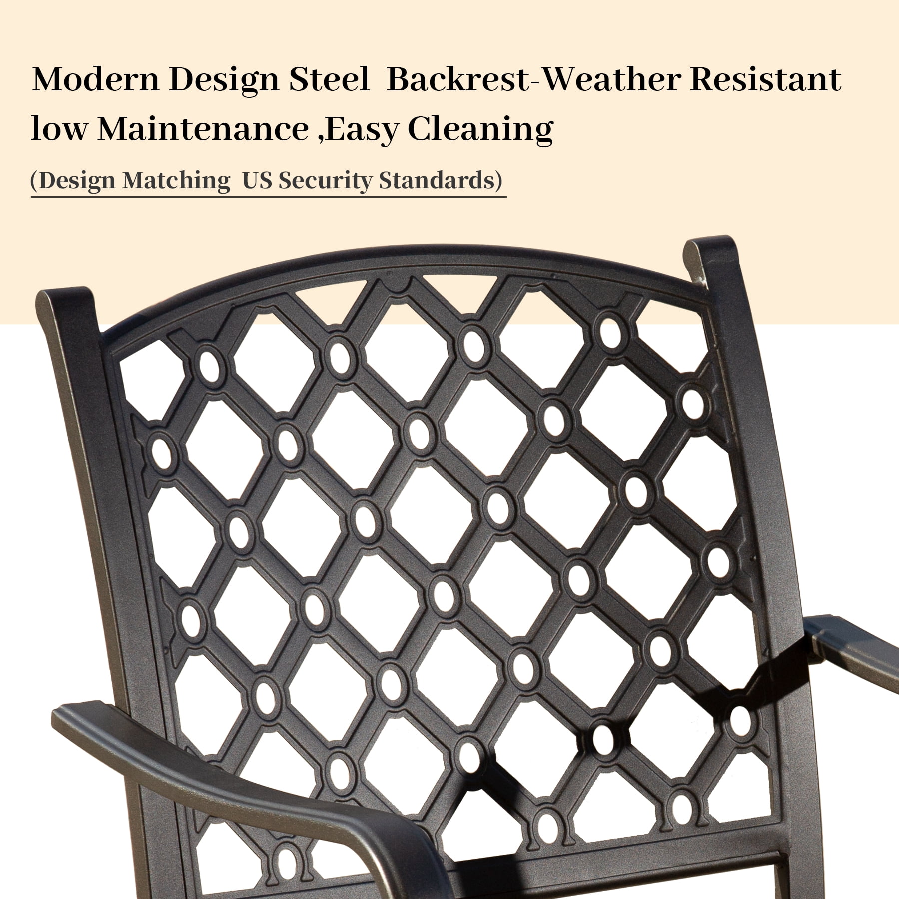 Domi Patio Conversation Set of 4, Cushioned Outdoor Furniture Sets with All Weather Galvanized Steel Frame (Spring Coil Seat Cushion) -Blue