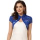 thumbnail image 1 of Cárdigan de encaje para mujer, cuello alto, corto, elegante, encogimiento de hombros Azul Real XS, 1 of 6