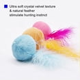 thumbnail image 4 of Juguete para gatos con sonajero peludo, plumas y hierba gatera, bolas de pompones interactivas para gatos, suaves y livianas, 2 pulgadas, paquete a granel. - Paquete de 12, 4 of 5