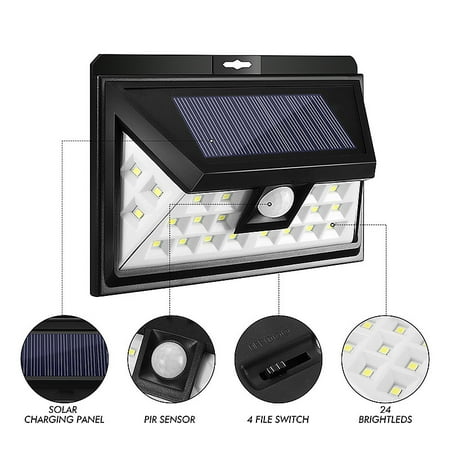 Solar Power Light Motion Sensor Security 24 Led Wall Lamp Waterproof Outdoor Garden Patio Fence Lighting Canada Solar Power Light Motion Sensor, Motion Sensor Outdoor Wall Light Canada