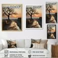thumbnail image 4 of Designart "Sunset Bench Tree Minimalism Landscape" Landscape Sunset Floater Framed Canvas Wall Art, 4 of 5