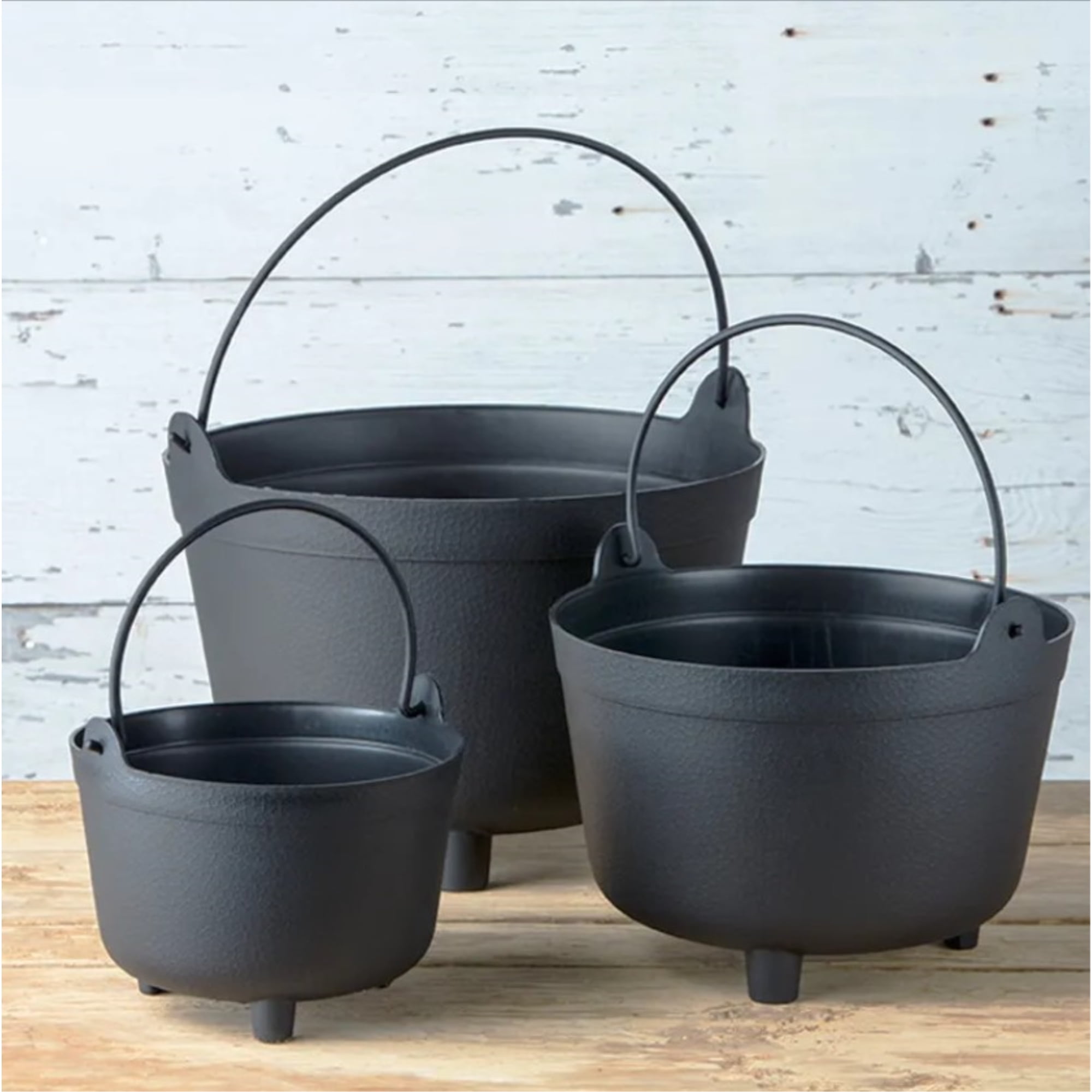 Root & Vessel Antique Kettle Planter, Black, 15"
