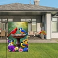 thumbnail image 3 of JOOCAR Linen Garden Flag with Birds on Birdbath for Spring Summer Home Outdoor Garden Yard Door Decor 12x18 inch, 3 of 4