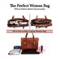 thumbnail image 5 of Leather Woman Laptop Handbag Large Brown Tote Bag, 5 of 5
