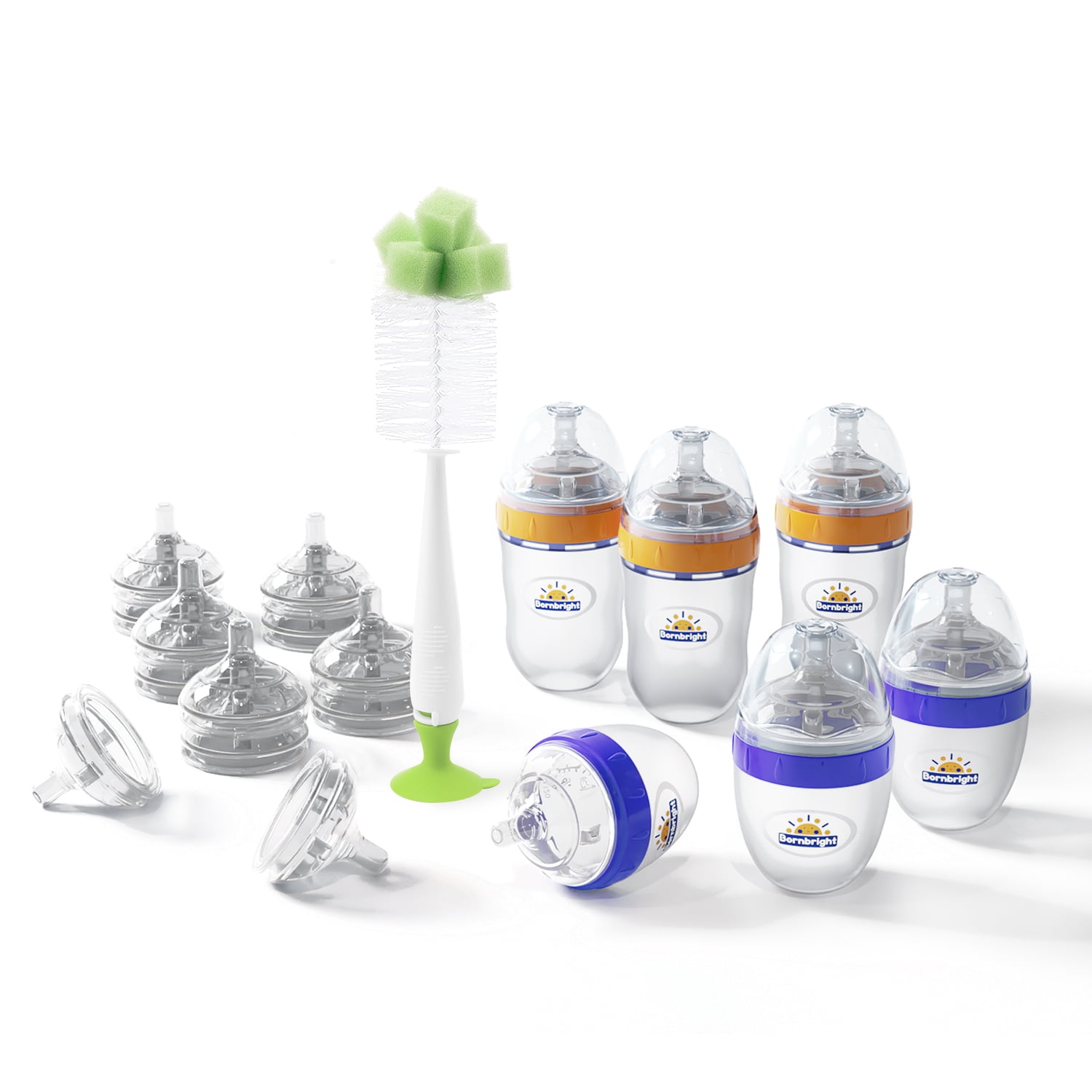 Imitation Breast Feeding Milk Bottle 3 5oz Plus 3 8oz Baby Bottle with 6 Extra Nipples and a Bottle Brush 13 pecks