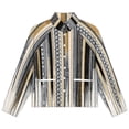 thumbnail image 4 of Jackets for Women Winter Coat Jackets Flannel Stand Collar Jacket(Abstract Gold Black Lines Art,Size:S-4XL), 4 of 7