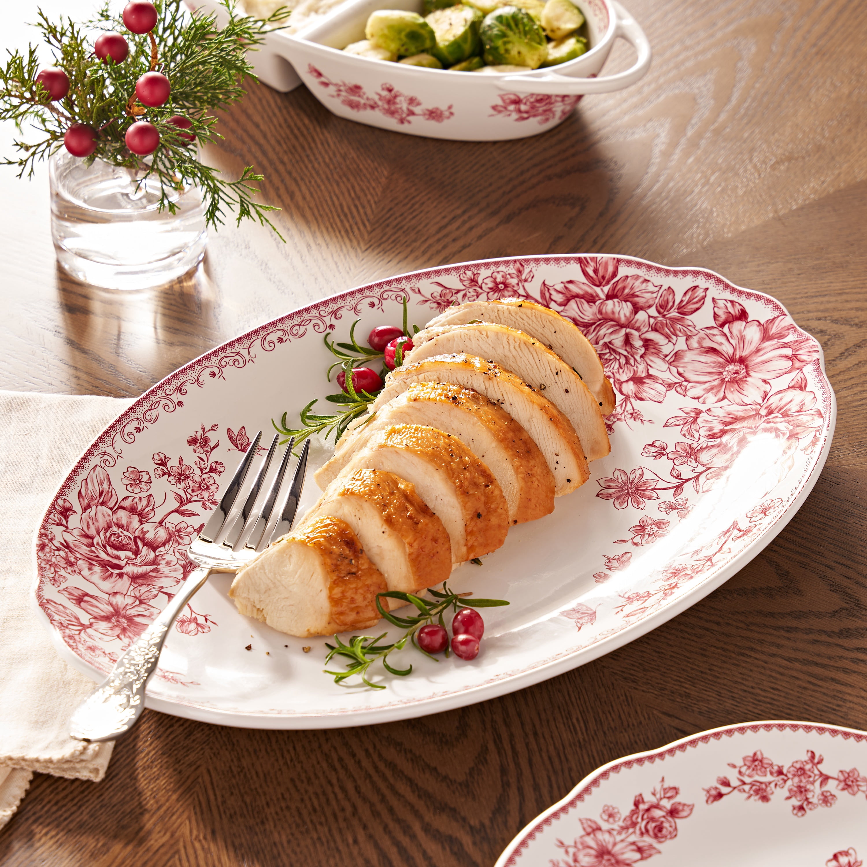 The Pioneer Woman Agatha Stoneware 16-inch Serving Platter, Red