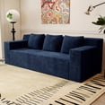 thumbnail image 2 of HSUNNS 71" 3 Setaser Sofa, Comfy Extra Deep Seat 3 Seater Couch for Living Room with Soft Upholstered, Free 3 Pillows and Side Pockets, No Assembly Required, Blue, 2 of 6