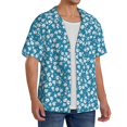 thumbnail image 2 of Fuzoiu Beautiful Floral Print Men's Casual Short,Men's Short Sleeve Shirt,Mens Casual Button Down Shirts,Cuban Collar Summer Shirt for Beach, Vacation, and Outdoor Activities-Large, 2 of 5