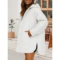 thumbnail image 5 of Long Jackets for Female Fashion Winter Coat for Women Business Casual Diamond Quilted Hooded White M, 5 of 7