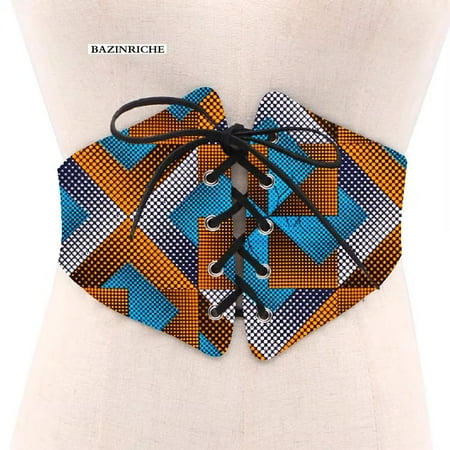 

African Print Waist Corset Belt Button Skirts for Women Ladies Lace-Up Belts SP039