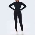 thumbnail image 6 of UPGO Zipper Seamless One-Piece Yoga Suit Dance Belly Tightening Fitness Workout Set Stretch Bodysuit Gym Clothes Push Up Sportswear, Brown, M, 6 of 6