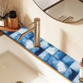 thumbnail image 2 of Yayeee Faucet Mat for Kitchen Sink 30" Diatomite Long Splash Guard Pad, Blue Pattern, 2 Pack, 2 of 7