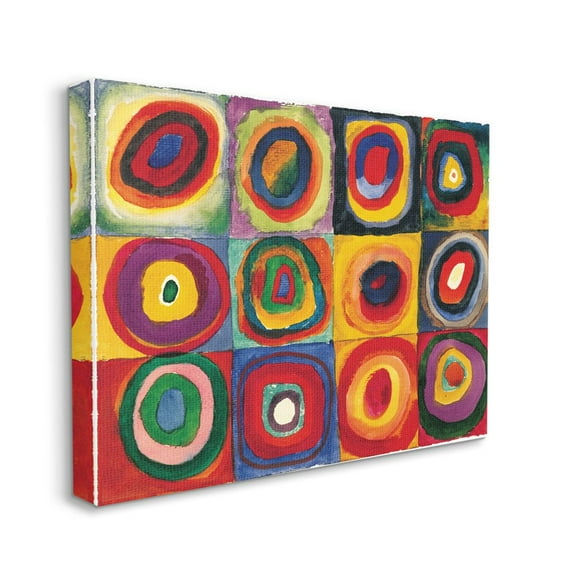 Stupell Home Décor Abstract Circle Pattern Red Yellow Painting Canvas Wall Art by Wassily Kandinsky