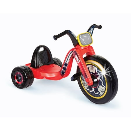 Disney Mickey Mouse Fly Wheels 15 inch Fly Wheels Cruiser Ride on Trike with Light on Wheel and 3 Position Adjustable Seat, Ages 3-7
