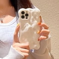 thumbnail image 4 of Case for iPhone 12 Pro Max 6.7 inch, Cute Color Curly Wave Shape Shockproof Soft TPU Bumper Phone Case, Candy Color Water Ripple 3D Silicone Slim Pretty Case Non-Yellowing Cover-Pearl White, 4 of 15