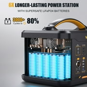 VTOMAN Jump 1500X Portable Power Station,828Wh Home Backup Battery,1500W (3000W Peak) Powered Solar Generator for Home&Outdoor Camping,Rvs Travel