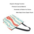 thumbnail image 3 of FORMRS Womens Canvas Tote Bag with Zipper Inner Pocket Shoulder Handbag, Light Blue Pattern, 3 of 7