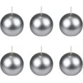 thumbnail image 2 of Zest Candle 6-Piece Ball Candles, 3-Inch, Metallic Silver, 2 of 6