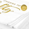 thumbnail image 4 of Koyal Wholesale Cheers to Fifty, Funny Quotes Cocktail Napkins, Gold Foil, Bulk 50 Pack Count 3 Ply Napkins, 4 of 5