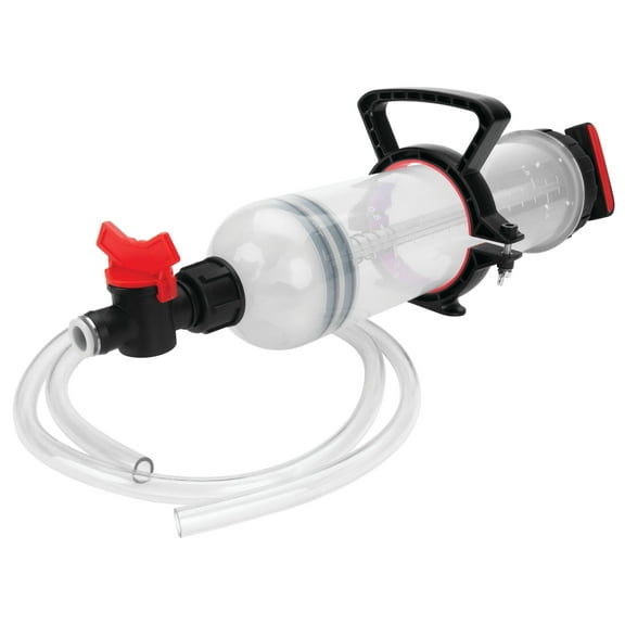 Performance Tool W54177 1500cc Automotive Extraction and Fill Pump, Translucent Cylinder with SAE/Metric Measurements, Double Sealed, On/Off Valve for Brake Fluid, Oil, and Other Automotive Fluids