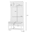 Hall Tree with 2 Drawers and 2 Shelves, 69" Hall Tree with 4 Hooks and