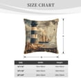 thumbnail image 4 of Fotbe Vintage Nautical Lighthouse Pattern Velvet Decorative Throw Pillow Covers with Elegant Piping, Soft Plush Cushion Cover for Sofa, Bed, Car, Office-20"x20", 4 of 8