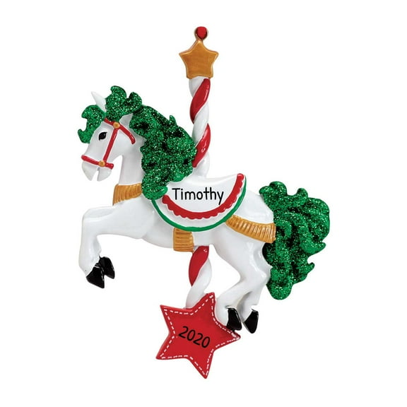 Personalized Unicorn Ornament 2024 -Custom Carousel Unicorn Character Horse Christmas Tree Ornament