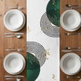 thumbnail image 6 of Green Yellow Boho Table Runner - 36 Inch Long, Kitchen Dining Table Runner Dresser Scarves, Modern Abstract Geometric Farmhouse Decor for Coffee Tables Wedding Party Banquet, 6 of 8