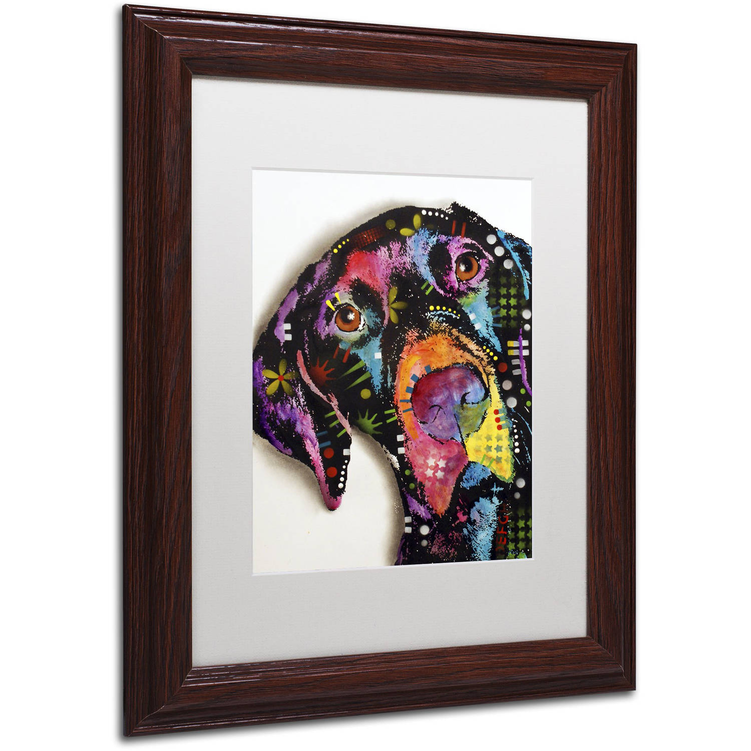 Trademark Fine Art "Pointer" Canvas Art by Dean Russo, White Matte, Wood Frame