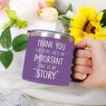 thumbnail image 4 of 14oz Insulated Coffee Tumbler Mug - Thank You for Listening - Thank You, Appreciation, Birthday Gift for Women, Men, Teacher, Boss, Coworker, Friend - Travel Cup with Lid, Straw, 4 of 10