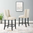 thumbnail image 2 of Modway Baron 26.5" Modern Fabric Counter Stool in Beige (Set of 2), 2 of 7