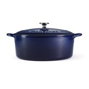 Tramontina Bestow 7-Quart Enameled Cast Iron Oval Dutch Oven with Lid, Gradated Cobalt, Oven-Safe