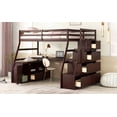 thumbnail image 3 of Harper & Bright Designs Twin Loft Bed with Stairs and Desk, Wooden Staircase Loft Bed with Drawer Steps and Shelves for Boys Girls, Espresso, 3 of 13