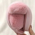 thumbnail image 4 of Open Toe Slides Fuzzy Non-skid Cross Band Slippers House Sandals for Man Woman, 4 of 10