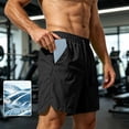 thumbnail image 2 of hlysgo Men's Drawstring Casual Shorts Elastic Waist Loose Fit Quick Dry Solid Short Summer Outdoor Daily Wear Shorts with Pockets Black,5xL, 2 of 5