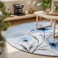 thumbnail image 3 of Round Rugs 3Ft, Blue Spring Floral Round Area Rug Washable Indoor Throw Carpet, Vintage Luxury Botanical Small Non Slip Circle Rug for Bedroom Living Room Home Decor Aesthetic, 3 of 8