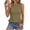 Army Green, variant on Womens Gingham Check Tanks Tops Round Neck Sleeveless All-Over Smocked Bodice Peplum Hem Casual Blouses Watermelon Red M