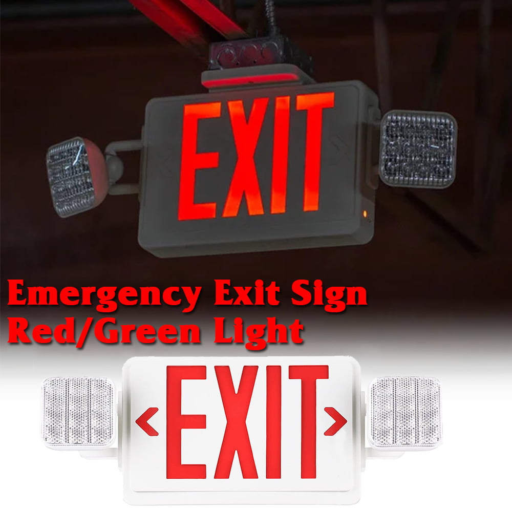 Red LED Exit Sign & Emergency Light Dual LED Lamp UL-94 Fire Resistance light 